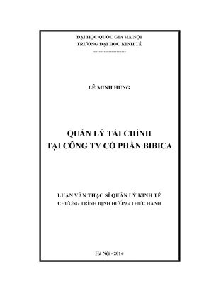 Luận văn quản lý tài chính tại công ty cổ phần bibica
