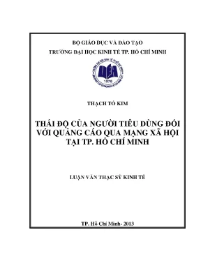 Luận văn thạc sĩ thái độ của người tiêu dùng đối với quảng cáo qua mạng xã hội tại tphcm