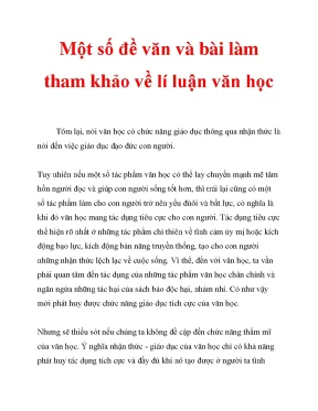 Một số đề văn và bài làm tham khảo về lí luận văn học 6 docx