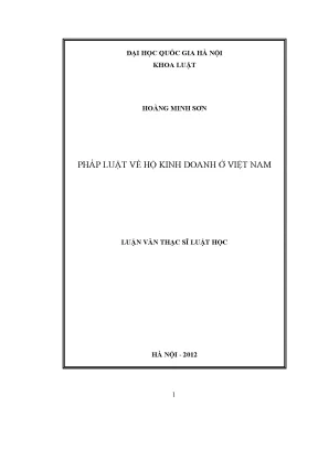 Pháp luật về hộ kinh doanh ở việt nam luận văn ths luật