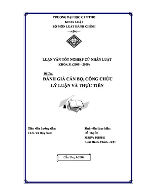 Luận văn đánh giá cán bộ công chức lý luận và thực tiễn