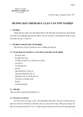 Hướng dẫn trình bày luận văn tốt nghiệp đhbk