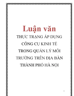 Luận văn thực trạng áp dụng công cụ kinh tế trong quản lý môi trường trên địa bàn thành phố hà nội pptx