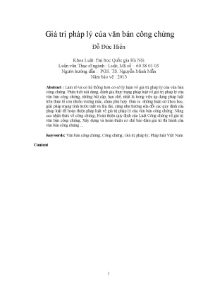 Giá trị pháp lý của văn bản công chứng luận văn ths luật 60 38 01 04 pdf