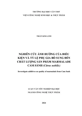 Luận văn tốt nghiệp công nghệ thực phẩm