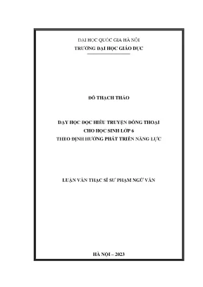 Luận văn dạy học đọc hiểu truyện đồng thoại cho học sinh lớp 6 theo định hướng phát triển năng lực