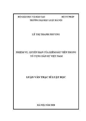 Luận văn thạc sĩ luật học nhiệm vụ quyền hạn của kiểm sát viên trong tố tụng dân sự việt nam