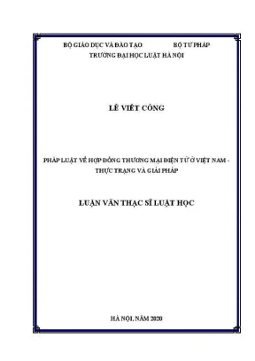 Luận văn thạc sĩ luật học pháp luật về hợp đồng thương mại điện tử ở việt nam thực trạng và giải pháp