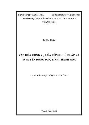 Luận văn thạc sĩ quản lý công văn hóa công vụ của công chức cấp xã ở huyện đông sơn tỉnh thanh hóa