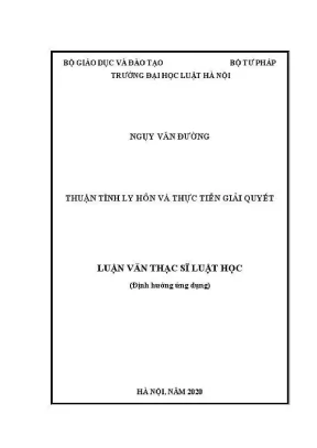Luận văn thạc sĩ luật học thuận tình ly hôn và thực tiễn giải quyết