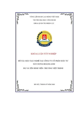 Khóa luận tốt nghiệp đào tạo nghề tại công ty cổ phần đầu tư xây dựng hoàng anh
