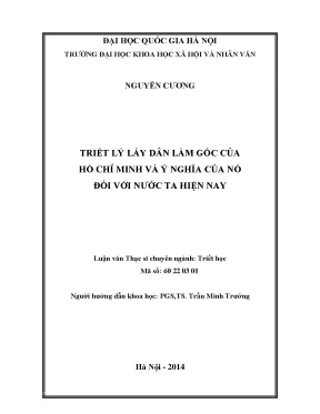 Luận văn triết học tư tưởng hồ chí minh triết lý lấy dân làm gốc