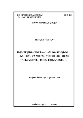 Luận văn thực trạng công tác chăm sóc sức khỏe ban đầu và một số yếu tố liên quan tại huyện yên dũng tỉnh bắc giang