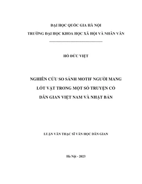 Luận văn thạc sĩ văn học nghiên cứu so sánh motif người mang lốt vật trong một số truyện cổ dân gian việt nam và nhật bản