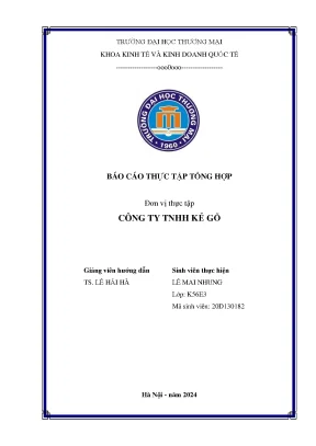 Báo cáo thực tập khoa kinh tế đại học thương mại công ty tnhh kẻ gỗ
