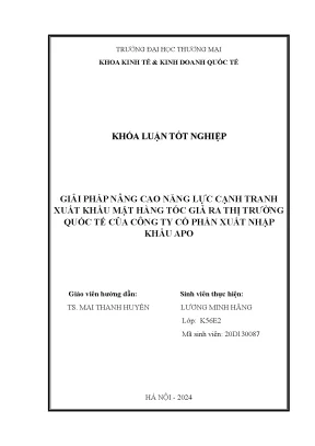 Giải pháp nâng cao năng lực cạnh tranh xuất khẩu mặt hàng tóc giả ra thị trường quốc tế của công ty cổ phần xuất nhập khẩu apo
