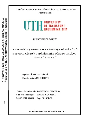 Khai thác hệ thống phun xăng điện tử trên ô tô huyndai xây dựng mô hình hệ thống phun xăng đánh lửa điện tử
