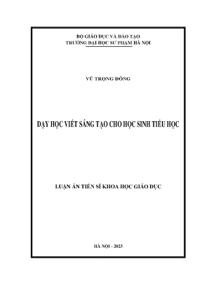 Luận văn thạc sĩ dạy học viết sáng tạo cho học sinh tiểu học