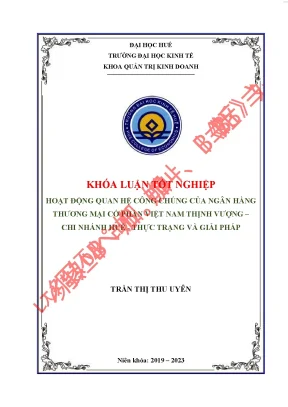 Hoạt động quan hệ công chúng của ngân hàng tmcp việt nam thịnh vượng chi nhánh huế thực trạng và giải pháp
