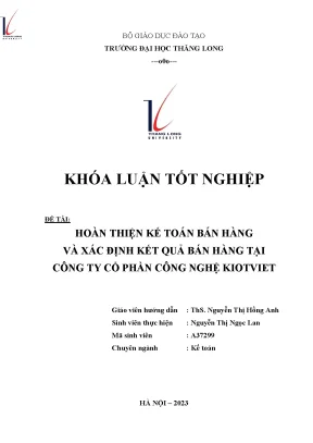 Hoàn thiện kế toán bán hàng và xác định kết quả bán hàng tại công ty cổ phần công nghệ kiotviet