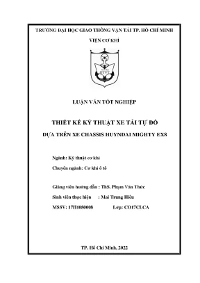 Thiết kế kỹ thuật xe tải tự đổ dựa trên xe chassis huyndai mighty ex8