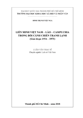 Liên minh việt nam lào campuchia trong bối cảnh chiến tranh lạnh giai đoạn 1954 1975