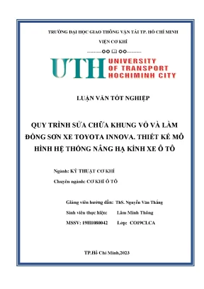 Quy trình sửa chữa khung vỏ và làm đồng sơn xe toyota innova thiết kế mô hình hệ thống nâng hạ kính xe ô tô