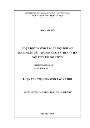 Luận văn thạc sĩ hoạt động công tác xã hội đối với bệnh nhân đái tháo đường tại bệnh viện nội tiết trung ương