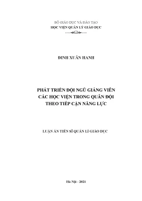 Phát triển đội ngũ giảng viên các học viện trong quân đội theo tiếp cận năng lực