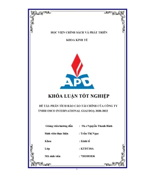 Phân tích báo cáo tài chính của công ty tnhh osco international giai đoạn 2020 2022