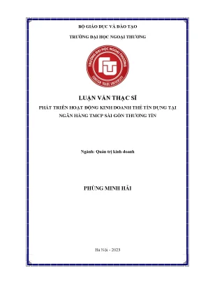 Luận văn thạc sĩ phát triển hoạt động kinh doanh thẻ tín dụng tại ngân hàng tmcp sài gòn thương tín