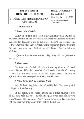 Hướng dẫn thực hiện luận văn thạc sĩ điểm cao
