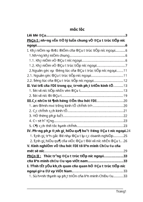 Luận văn vấn đề đầu tư trực tiếp nước ngoài của liên minh châu âu vào việt nam trong những năm gần đây