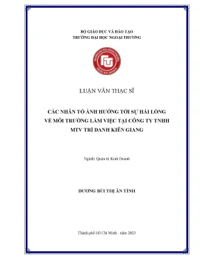 Luận văn các nhân tố ảnh hưởng tới sự hài lòng về môi trường làm việc tại công ty tnhh mtv trí danh kiên giang