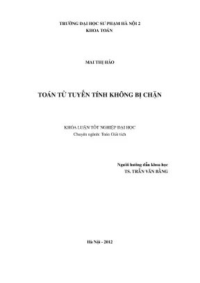 Luận văn toán tử tuyến tính không bị chặn
