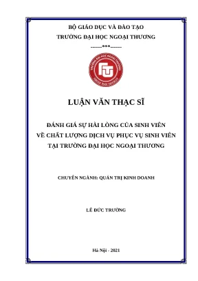 Luận văn đánh giá sự hài lòng của sinh viên về chất lượng dịch vụ phục vụ sinh viên tại trường đại học ngoại thương