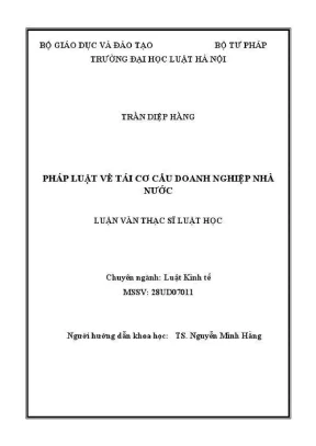 Luận văn thạc sĩ luật học pháp luật về tái cơ cấu doanh nghiệp nhà nước