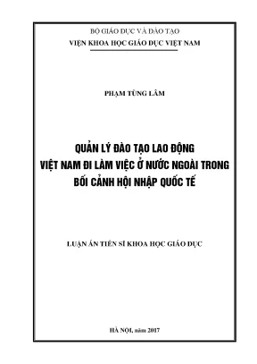 Luận án tiến sĩ quản lý đào tạo lao động việt nam đi làm việc ở nước ngoài trong bối cảnh hội nhập quốc tế