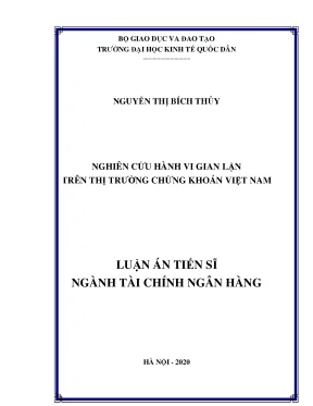 Luận án tiến sĩ nghiên cứu hành vi gian lận trên thị trường chứng khoán việt nam