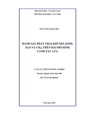 Luận án tiến sĩ đánh giá phát thải khí nhà kính n2o và ch4 trên hai mô hình canh tác lúa