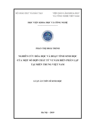 Luận án tiến sĩ nghiên cứu hoá học và hoạt tính sinh học của một số hợp chất tử vi nấm biển phân lập tại miền trung việt nam