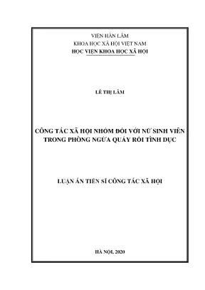 Luận án tiến sĩ công tác xã hội nhóm đối với nữ sinh viên trong phòng ngừa quấy rối tình dục