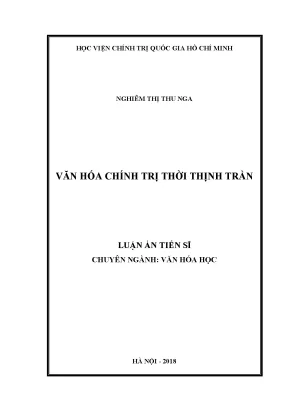 Luận án tiến sĩ văn hóa chính trị thời thịnh trần