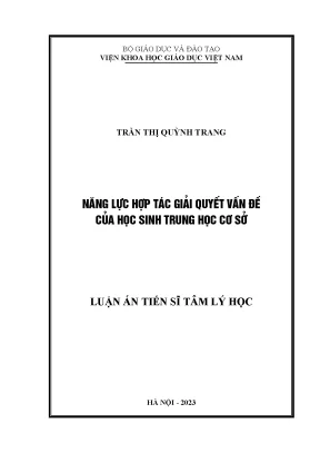 Luận án tiến sĩ năng lực hợp tác giải quyết vấn đề của học sinh trung học cơ sở