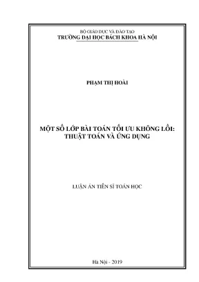 Luận án tiến sĩ một số lớp bài toán tối ưu không lồi thuật toán và ứng dụng