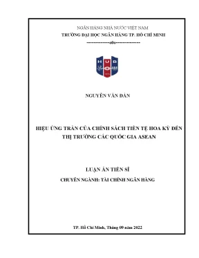Luận án tiến sĩ hiệu ứng tràn của chính sách tiền tệ hoa kỳ đến thị trường các quốc gia asean