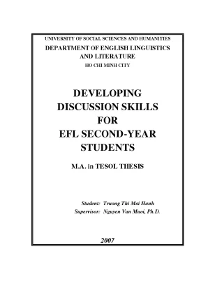 Developing discussion skills for efl second year students luận án thạc sĩ