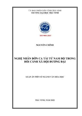 Luận án tiến sĩ nghệ nhân đờn ca tài tử nam bộ trong bối cảnh xã hội đương đại