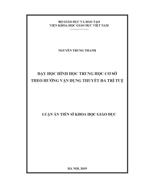 Luận án tiến sĩ dạy học hình học trung học cơ sở theo hướng vận dụng thuyết đa trí tuệ