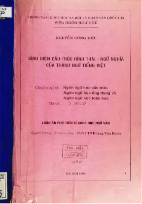 Bình diện cấu trúc hình thái ngữ nghĩa của thành ngữ tiếng việt luận án phó tiến sĩ 5 04 28